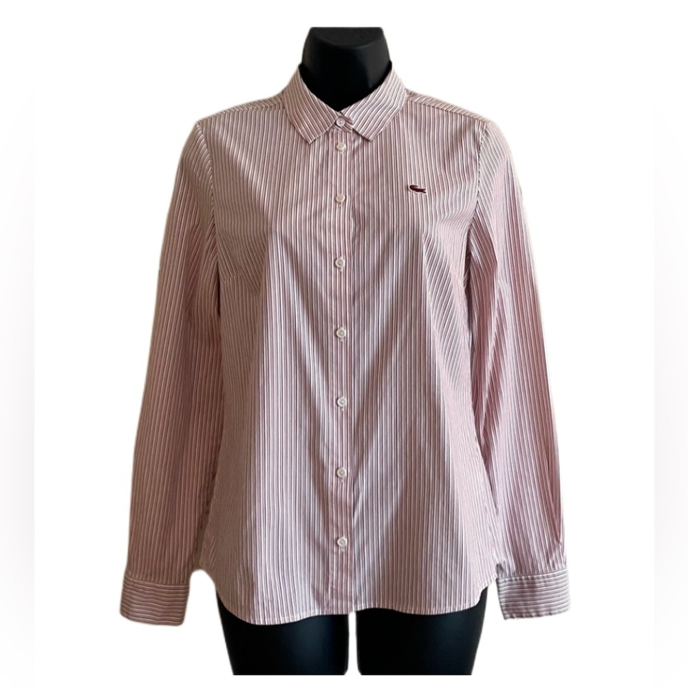 Lacoste Button Front Striped Shirt _ 36 - Picture 1 of 8